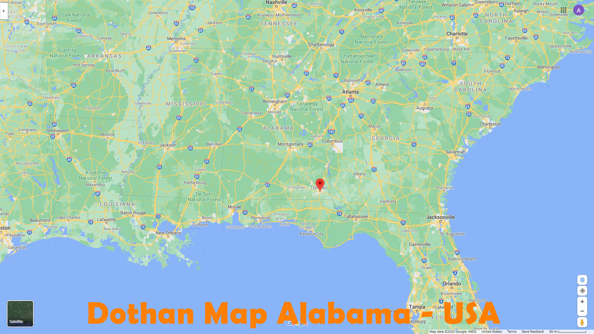 Dothan Map Alabama   USA